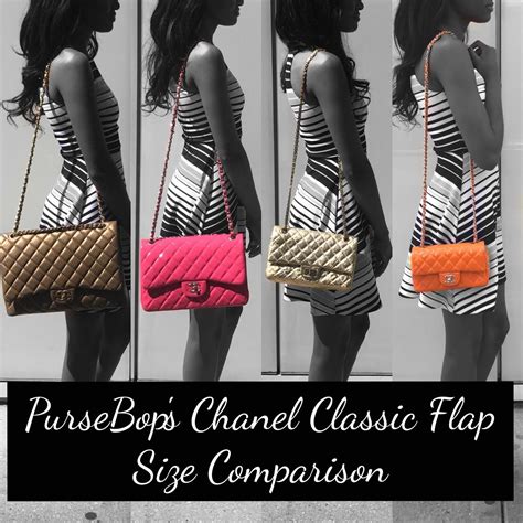 chanel large flap bag measurements|Chanel flap bag vs double.